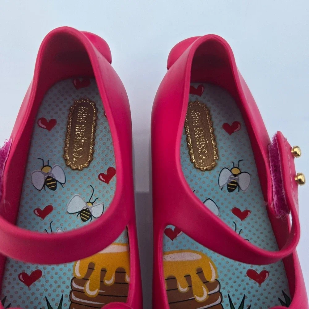 Mini Melissa Pink Bear Maryjane Flats Toddler Size 7 Water‎ Beach Shoes